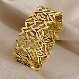 Chunky Charm Leaf Stainless Steel Bracelet Waterproof Jewelry