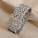 Chunky Charm Leaf Stainless Steel Bracelet Waterproof Jewelry