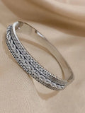 Chunky Wide Stainless Steel Bangle Bracelets for Women Men