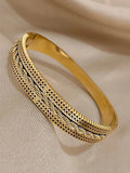 Chunky Wide Stainless Steel Bangle Bracelets for Women Men