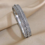 Chunky Wide Stainless Steel Bangle Bracelets for Women Men