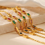 316L Stainless Steel Multicolor Zircon Bracelets For Women Girls