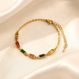 316L Stainless Steel Multicolor Zircon Bracelets For Women Girls