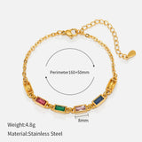 316L Stainless Steel Multicolor Zircon Bracelets For Women Girls