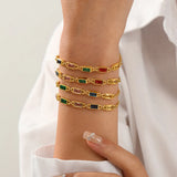 316L Stainless Steel Multicolor Zircon Bracelets For Women Girls