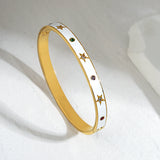 Enamel Star Stainless Steel Bangles Bracelets for Women Accessories