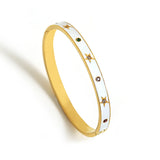 Enamel Star Stainless Steel Bangles Bracelets for Women Accessories