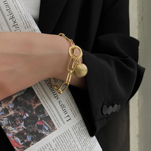 Metal Ball Chain Bracelet for Women, Minimalist Statement Jewelry Gift