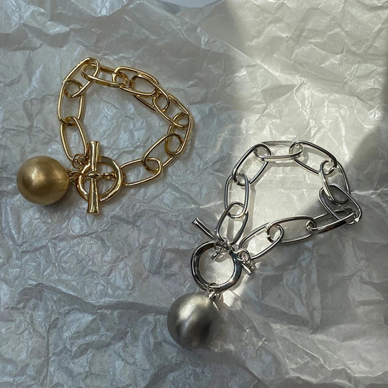 Metal Ball Chain Bracelet for Women, Minimalist Statement Jewelry Gift