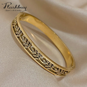 Hollow Branches Stainless Steel Bangles for Women