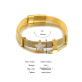 Stars Stainless Steel Strap Bracelets Silver Wrap Bracelets