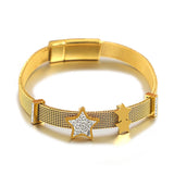 Stars Stainless Steel Strap Bracelets Silver Wrap Bracelets