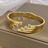 Zirconia Geometric Steel Bangles for Women