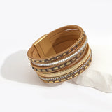 Women's Boho Multilayer Leather Heart Charm Bracelet