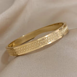 Golden Stainless Steel Rune Charm Bangles Bracelet for Women