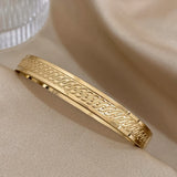 Golden Stainless Steel Rune Charm Bangles Bracelet for Women