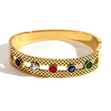 Multicolor Crystal Stainless Steel Bangles for Women