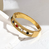 Multicolor Crystal Stainless Steel Bangles for Women
