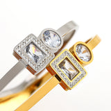 Zircon Stainless Steel Bangles Charm Jewelry