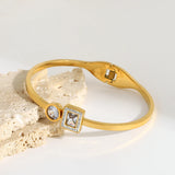 Zircon Stainless Steel Bangles Charm Jewelry