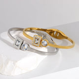 Zircon Stainless Steel Bangles Charm Jewelry