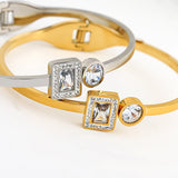 Zircon Stainless Steel Bangles Charm Jewelry