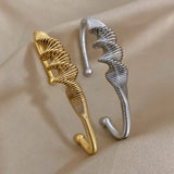 Chunky Twist Cuff Stainless Steel Bangle Statement Bracelet Women 18K Plated
