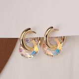 Crystal Hoop Earrings for Women Geometric Jewelry