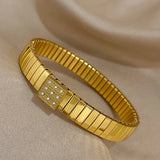 Chunky Charm Stainless Steel Bracelet Bangle for Women