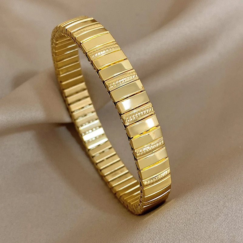 Chunky Charm Stainless Steel Bracelet Bangle for Women