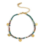 Boho Crystal Beaded Strand Charm Bracelet for Women