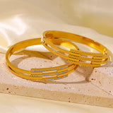Stainless Steel Bangle Bracelets for Women Charm Texture Accessories Gift