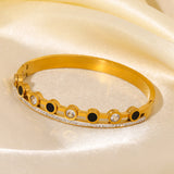 Stainless Steel Bangle Bracelets for Women Charm Texture Accessories Gift