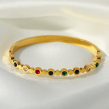 Zircon Stainless Steel Bangle Bracelets for Women