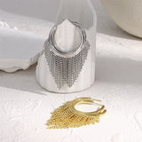 Beads Tassel Hoop Earrings Alloy Party Jewelry Gift