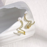 Pearl Rhinestone Drill Ear Clip Earrings for Women