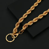 Punk Metal Twisted Chain Necklace Heavy Metal Choker Chunky Jewelry