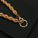 Punk Metal Twisted Chain Necklace Heavy Metal Choker Chunky Jewelry