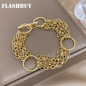 Punk Multilayer Chain Bracelets Vintage Snake Bone Chian Accessories
