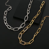 Punk Rhinestone Thick Chain Choker Necklace Collar Statement
