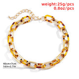 Vintage Leopard Acrylic Chain Necklace Hip Hop Jewelry