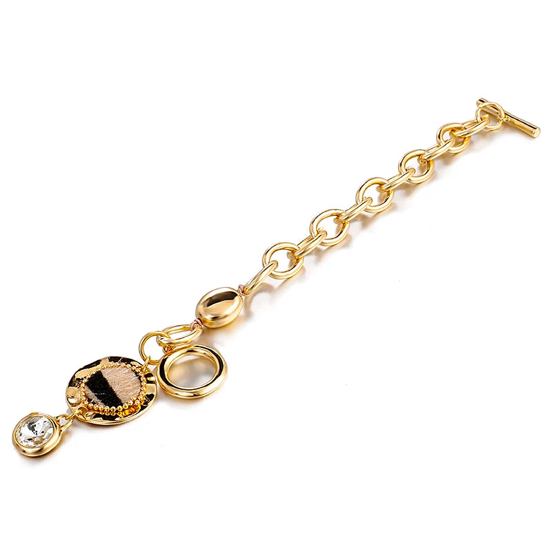 Vintage Leopard Charms Bracelets Metal Chain Jewelry Femme