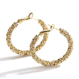 Micro Inlaid Rhinestone Hoop Earrings for Women