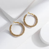 Micro Inlaid Rhinestone Hoop Earrings for Women