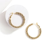 Micro Inlaid Rhinestone Hoop Earrings for Women