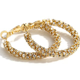 Micro Inlaid Rhinestone Hoop Earrings for Women