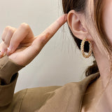 Micro Inlaid Rhinestone Hoop Earrings for Women