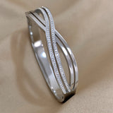 Rhinestone Stainless Steel Bracelet Bangle Charm Jewelry Gift