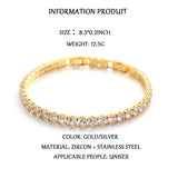 Minimalist Stainless Steel Cubic Zircon Bracelet for Women