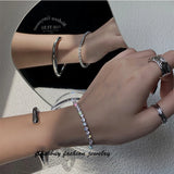 Minimalist Stainless Steel Cubic Zircon Bracelet for Women